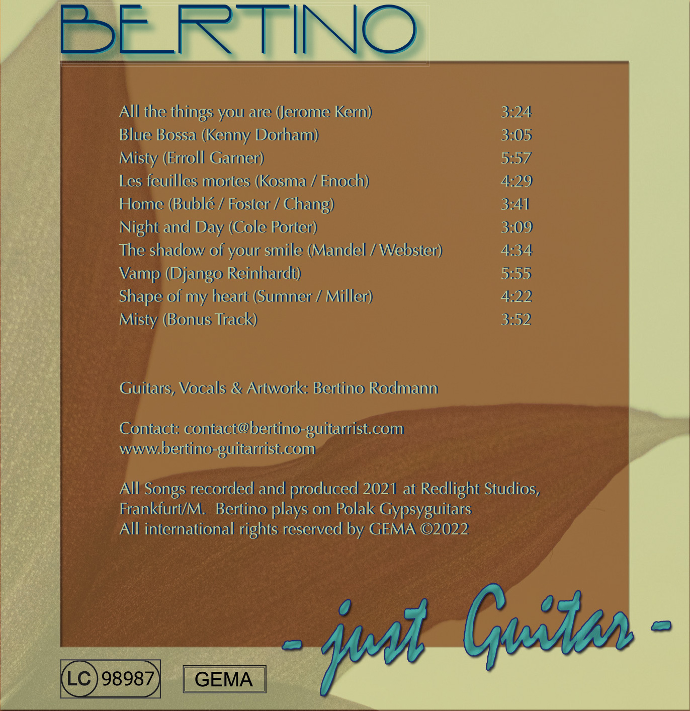 CD1 Bertino just guitar Cover back
